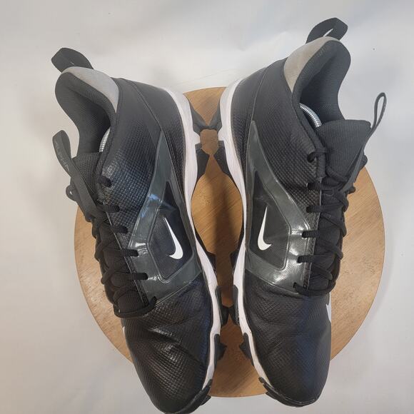 Nike Alpha Fast Flex Baseball Sneakers Shoes Men 13 Black White - Picture 9 of 14